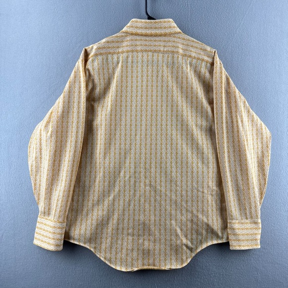 Vintage Arrow Shirt Mens 17.5 L Knit Textured Polyester 70s Button Up Disco - Picture 8 of 14